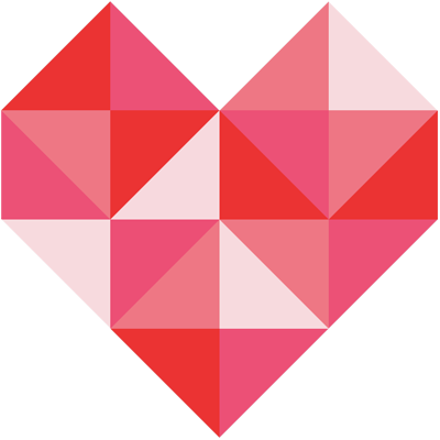 CSS image of a geometric heart