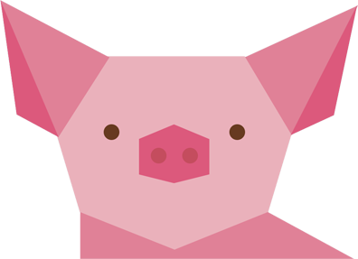 CSS image of a geometric pig