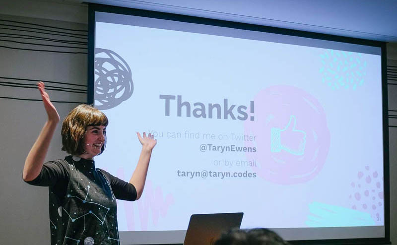 Taryn speaking at SydCSS